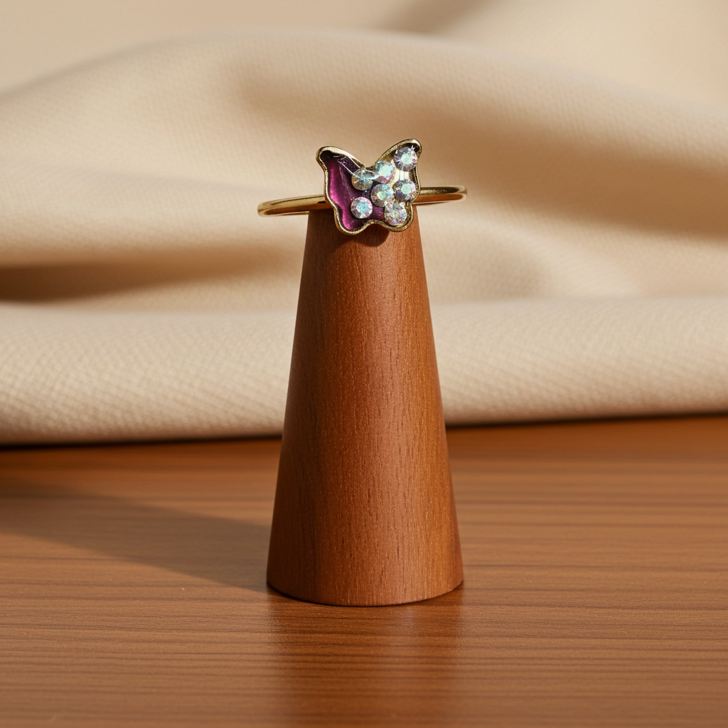 Butterfly Resin Ring – Handmade Statement Rings– One Size (Adjustable)