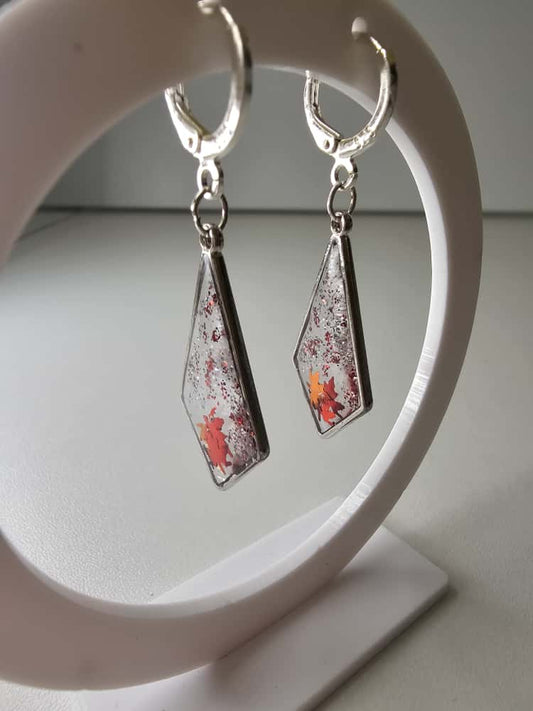 Handmade – Autumn Flame Resin Earrings