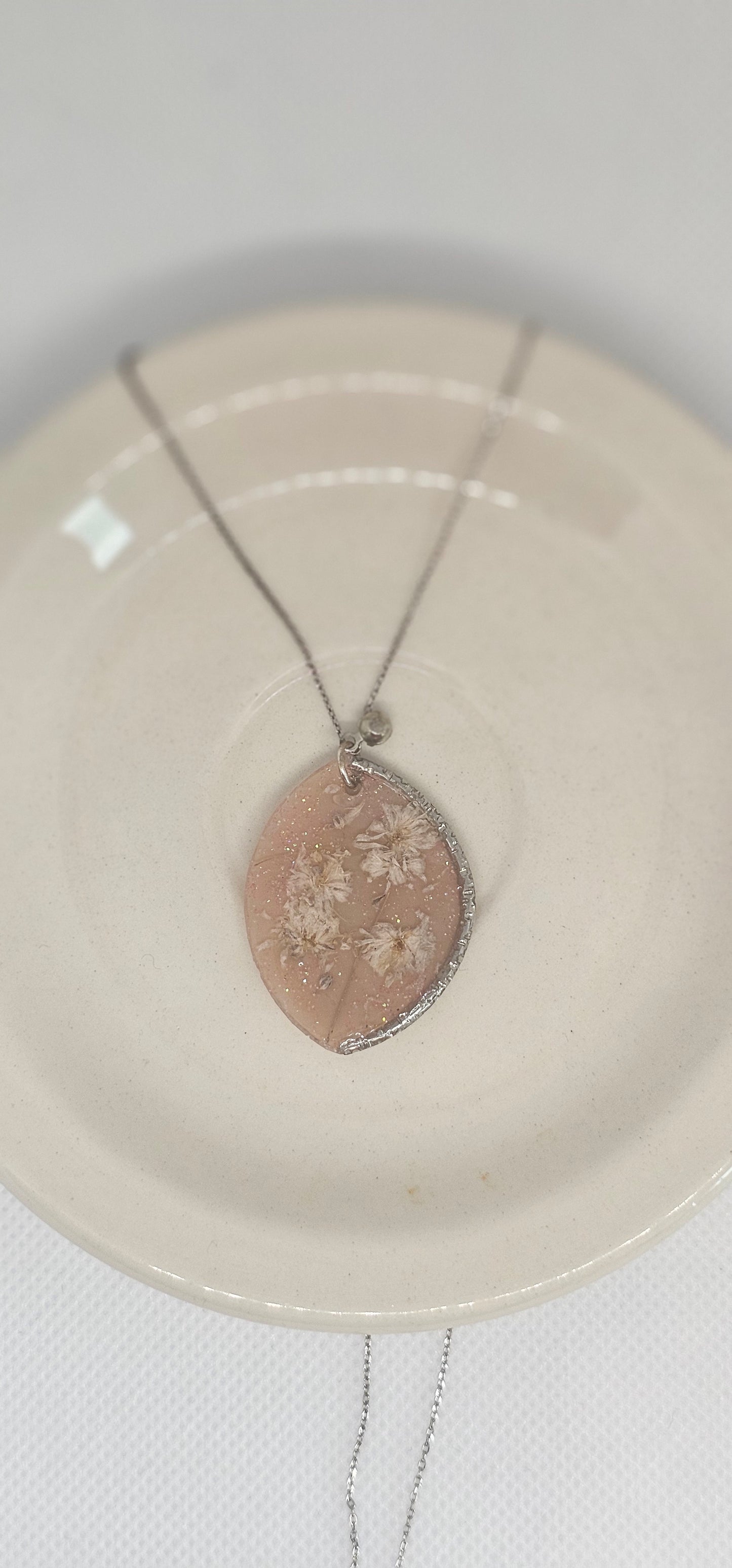 Handmade – Blush Bloom Resin Flower Pendant