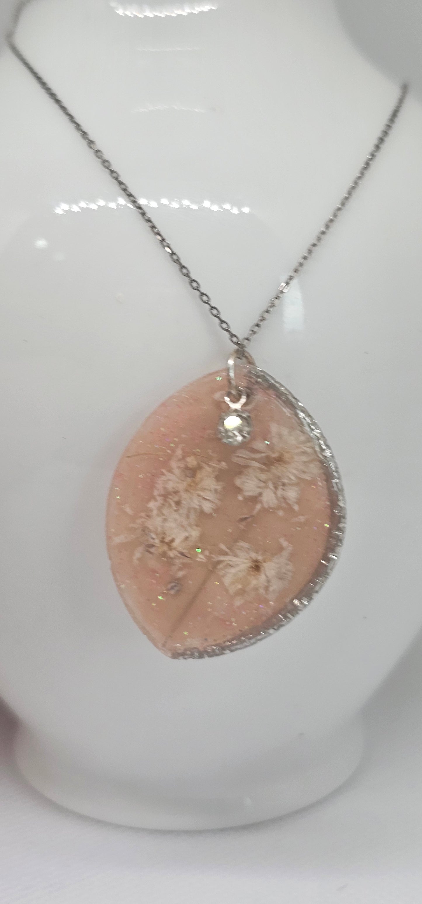 Handmade – Blush Bloom Resin Flower Pendant