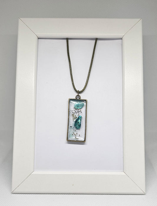 Ocean Droplets Handmade Resin Pendant Necklace