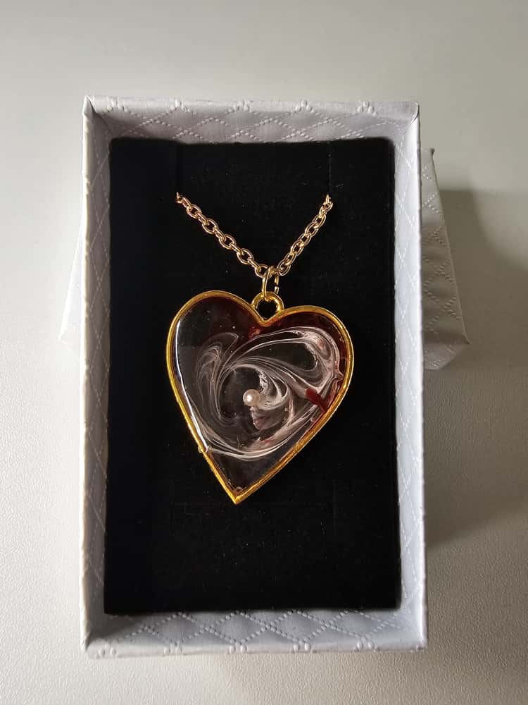 Handmade β Blush Heart Resin Necklace