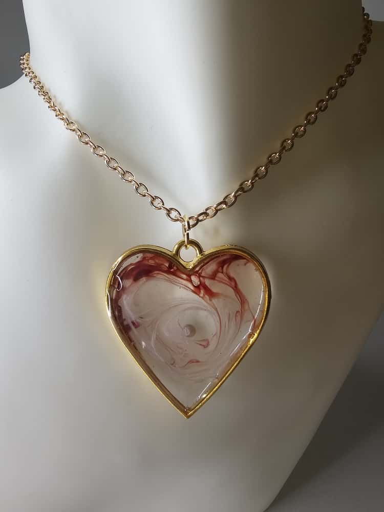 Handmade β Blush Heart Resin Necklace