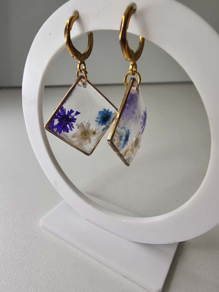 Handmade – Blue Meadow Resin Earrings