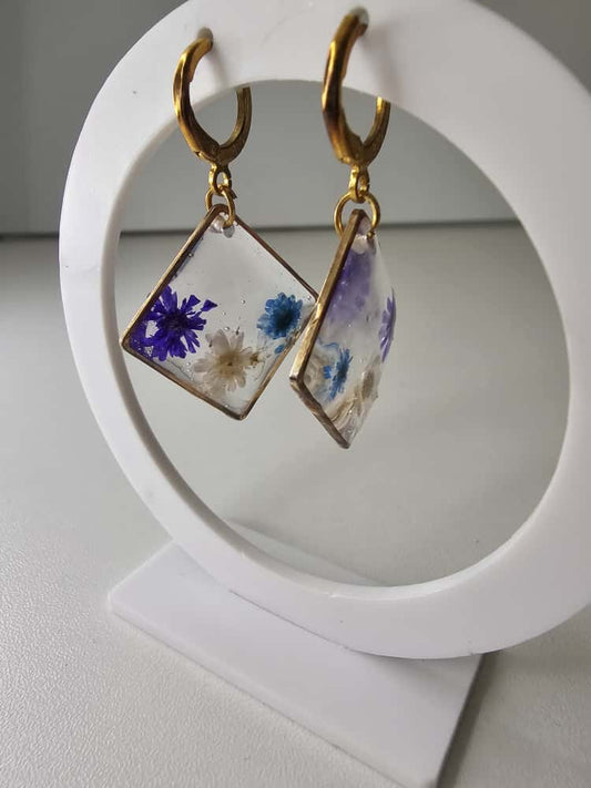 Handmade – Blue Meadow Resin Earrings