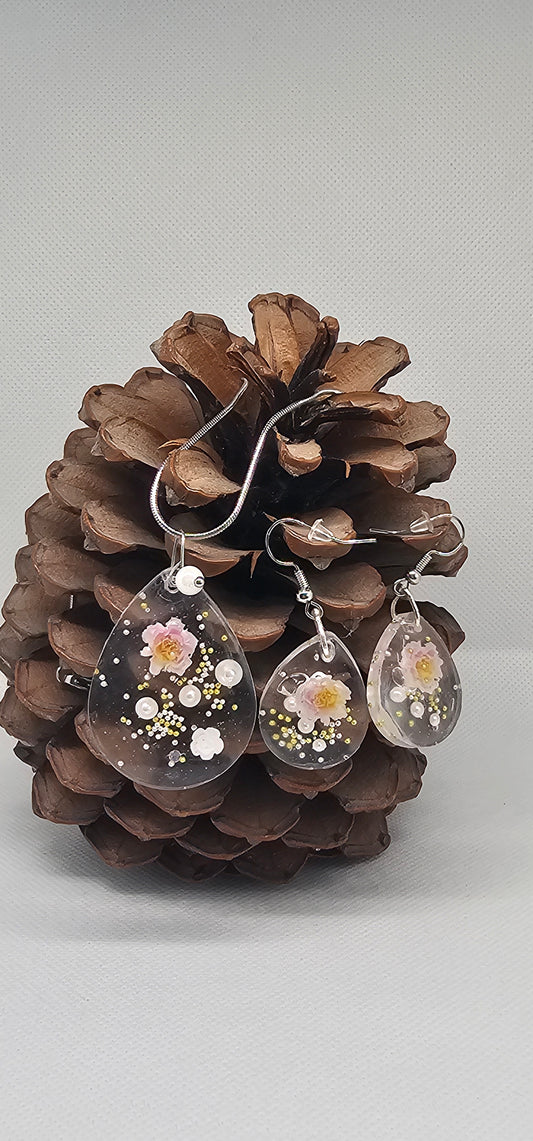 Blossom Raindrop Jewellery Set – Stainless Steel & Resin image 1