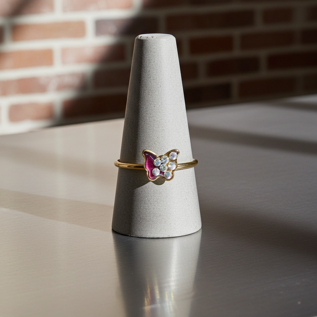 Butterfly Resin Ring – Handmade Statement Rings– One Size (Adjustable)