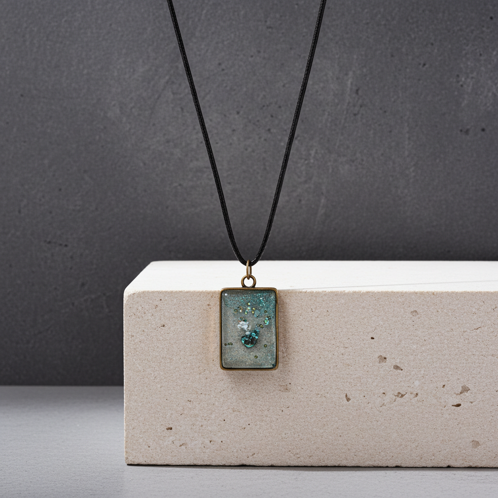 Sea Mist - Handmade Resin Pendant Necklace