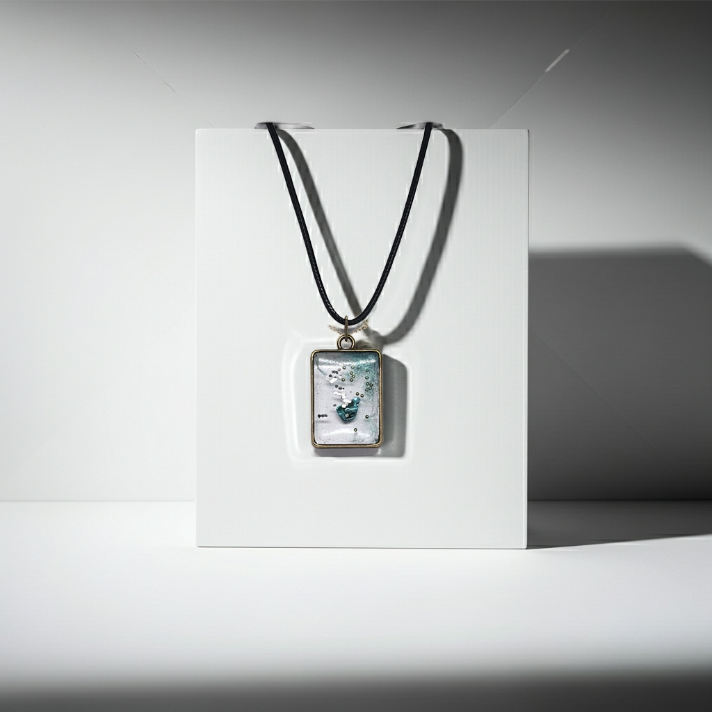 Sea Mist - Handmade Resin Pendant Necklace