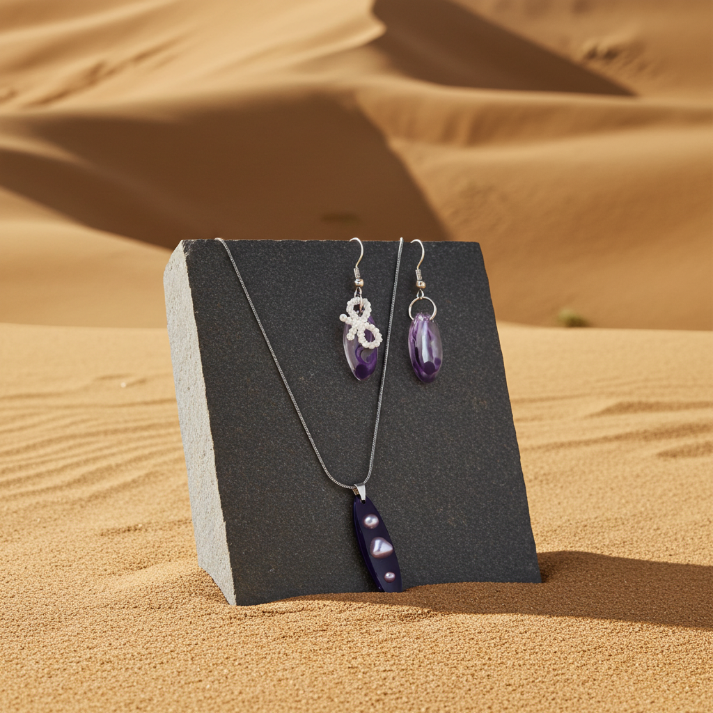 Purple Love Resin Set – Necklace & Earrings | ResinDream Jewellery