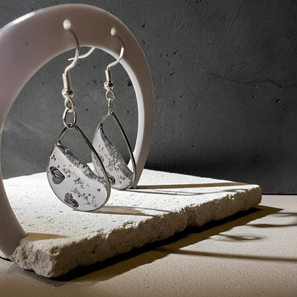 Handmade – Butterfly Whisper Resin Earrings