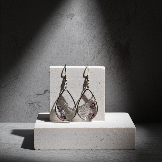 Handmade – Butterfly Whisper Resin Earrings