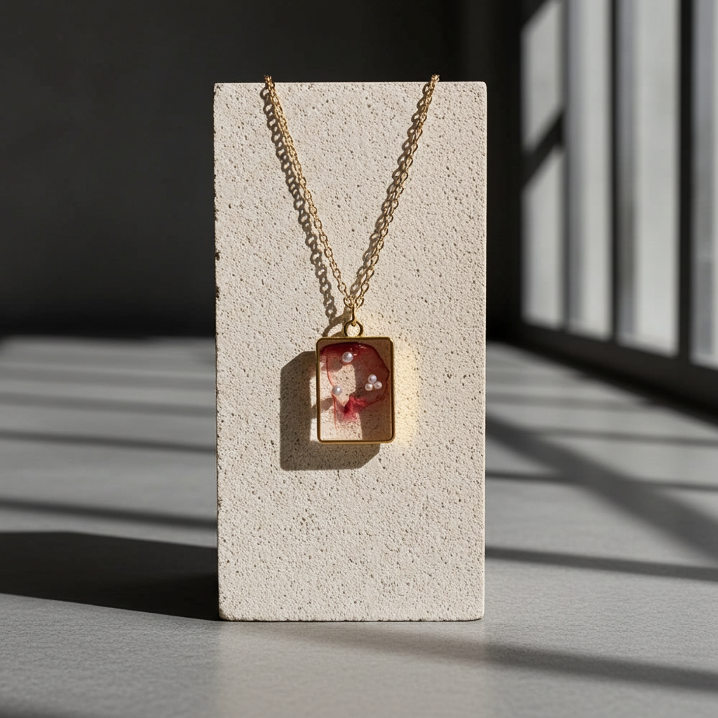 Handmade – Rose Mist Resin Necklace
