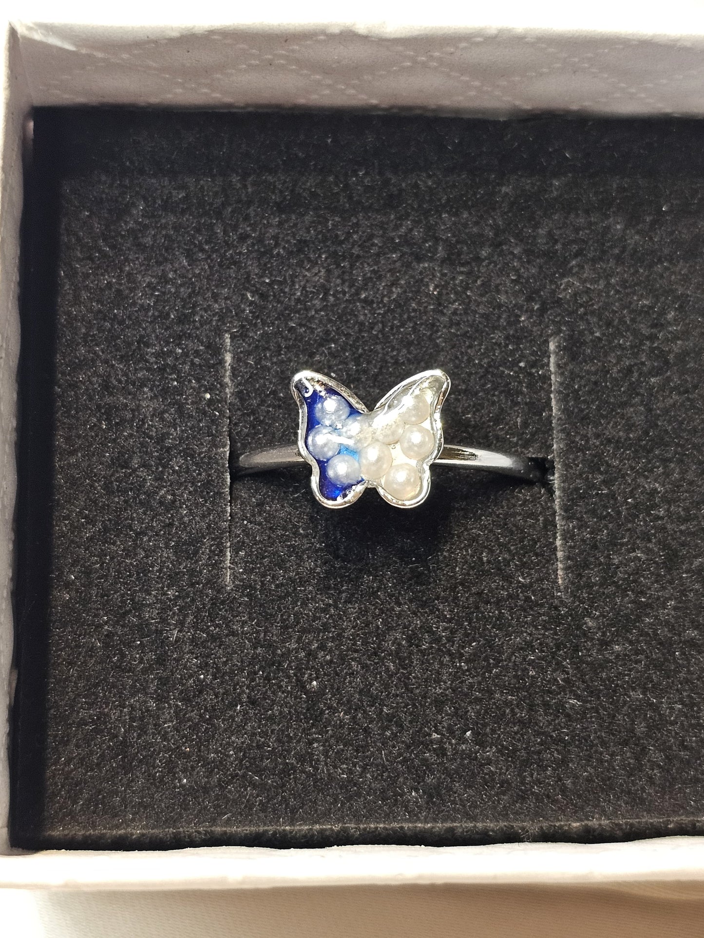 Midnight Butterfly Resin Ring – One Size (Adjustable)