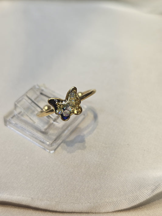Golden Aurora Butterfly Ring – One Size Adjustable