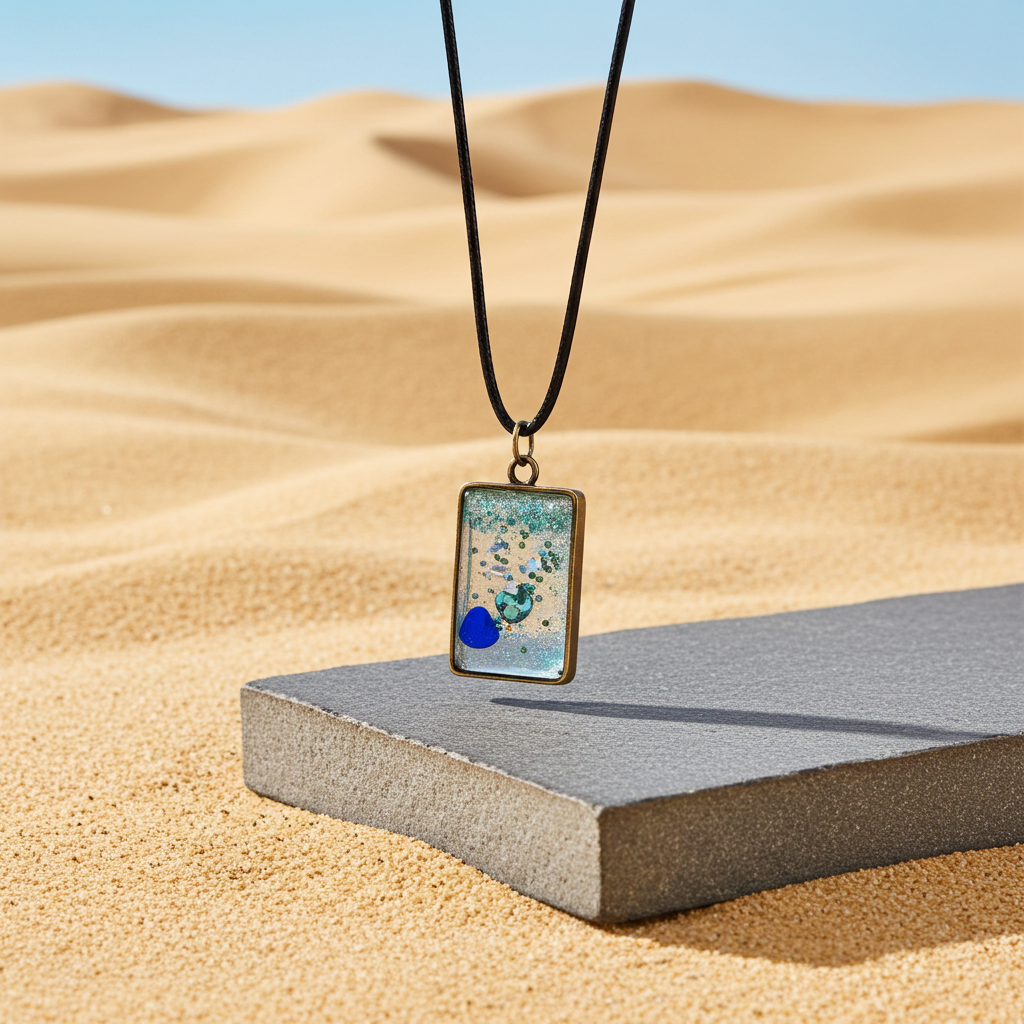 Sea Mist - Handmade Resin Pendant Necklace