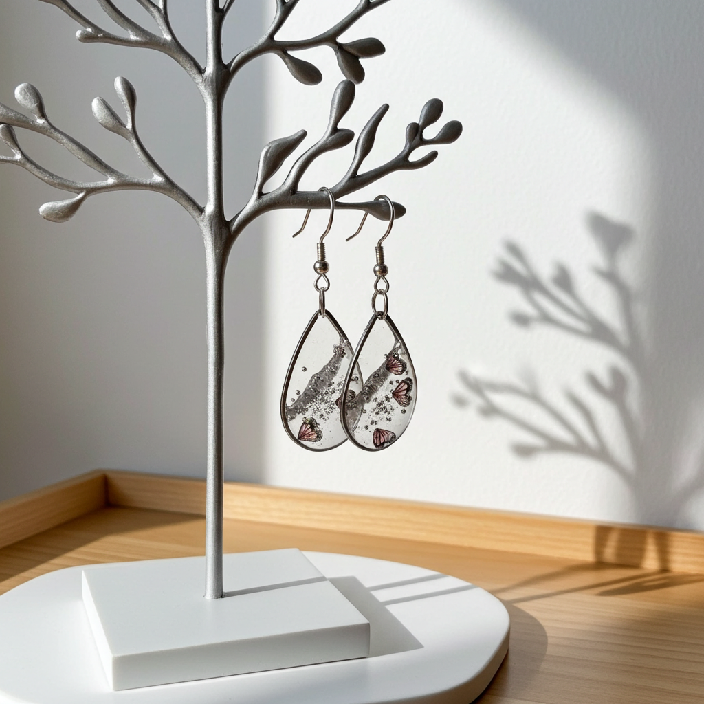 Handmade – Butterfly Whisper Resin Earrings