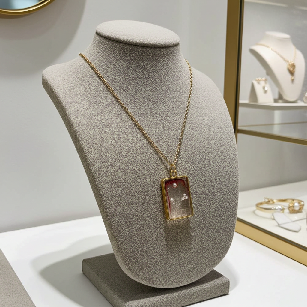 Handmade – Rose Mist Resin Necklace