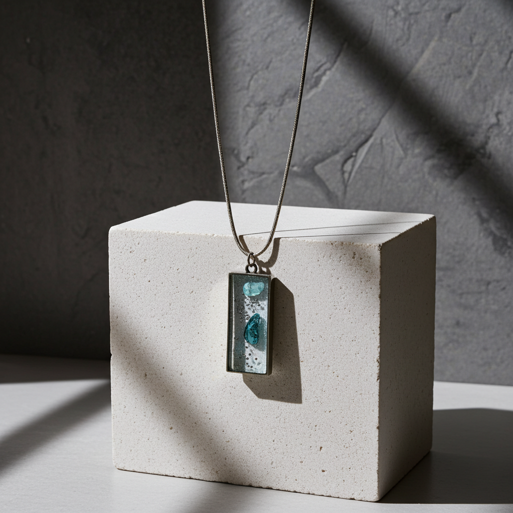 Ocean Droplets Handmade Resin Pendant Necklace
