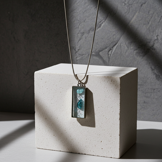 Ocean Droplets Handmade Resin Pendant Necklace