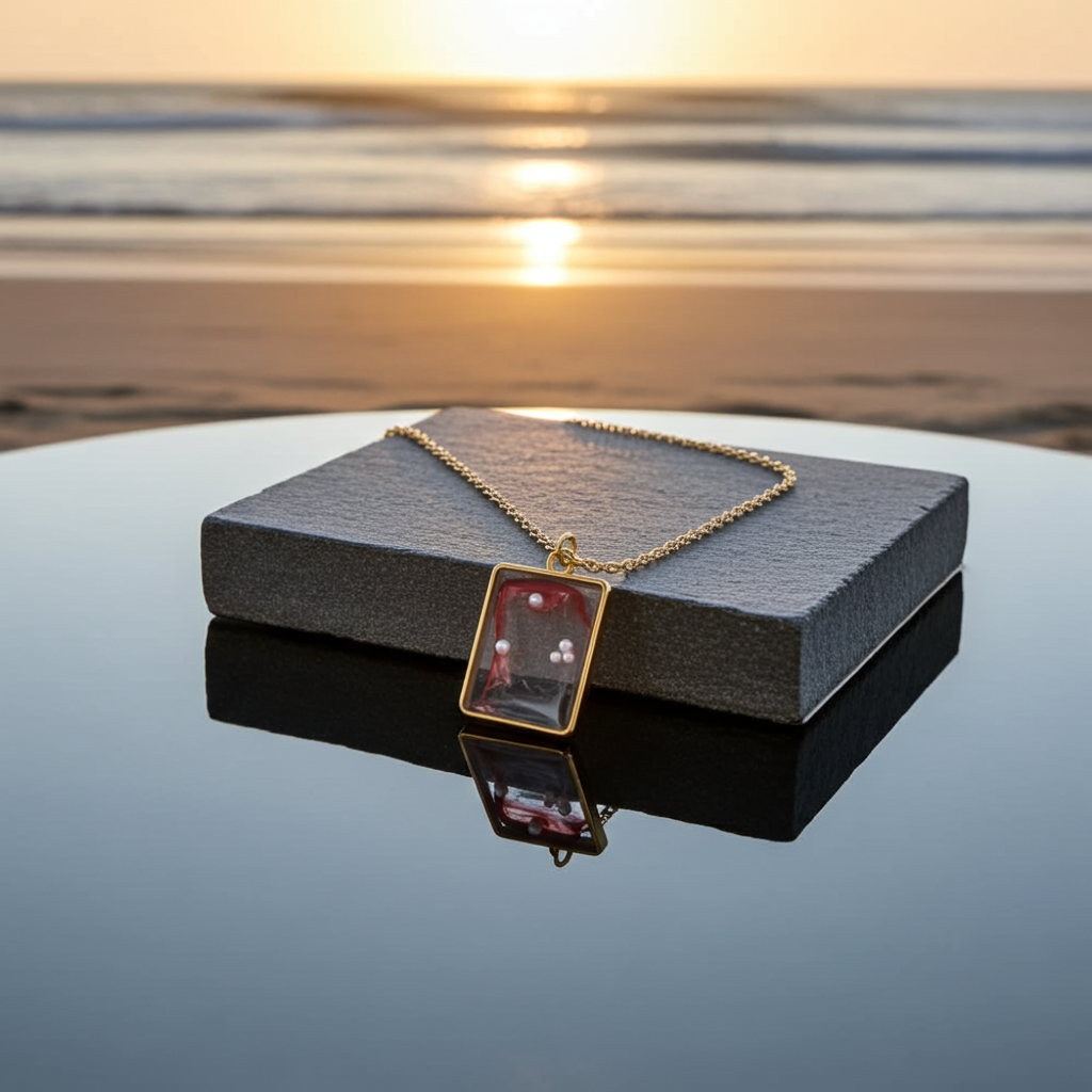 Handmade – Rose Mist Resin Necklace