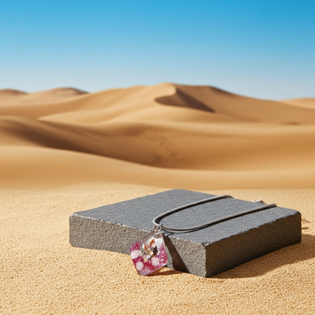 Handmade – Crimson Frost Resin Necklace