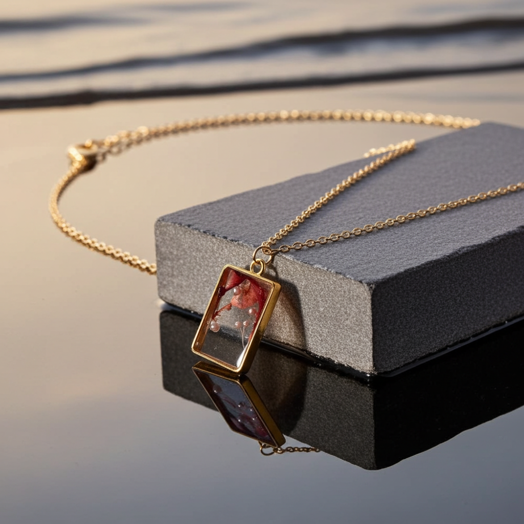 Handmade – Scarlet Pearl Resin Necklace